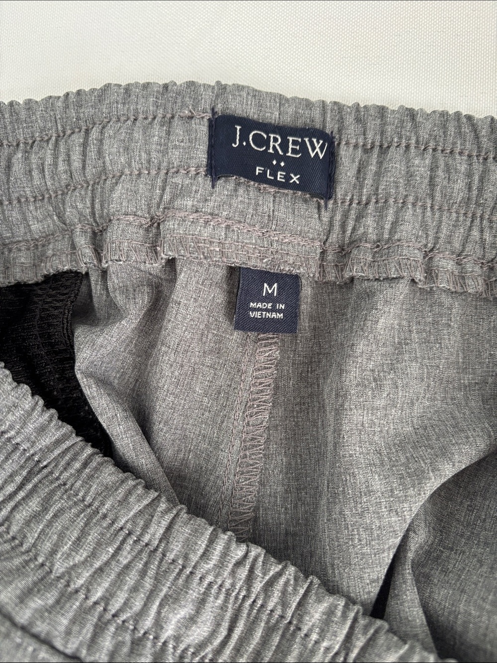 J. Crew Men’s Athletic Elastic-Waist Shorts — Gray & Navy - Picture 9 of 10